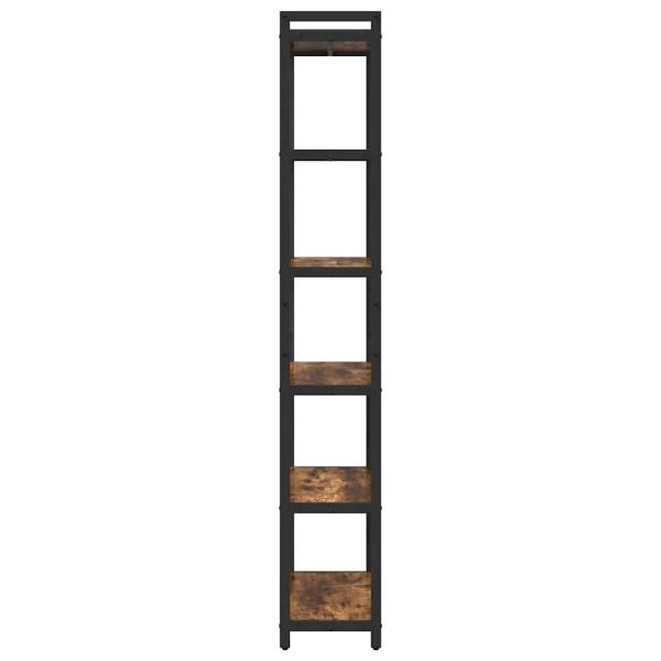 Bücherregal Räuchereiche 60 x 30 x 188 cm MDF und Stahl