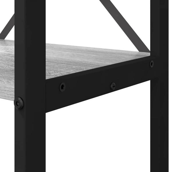 Bücherregal Grau Sonoma 60 x 30 x 188 cm Holz und Stahl