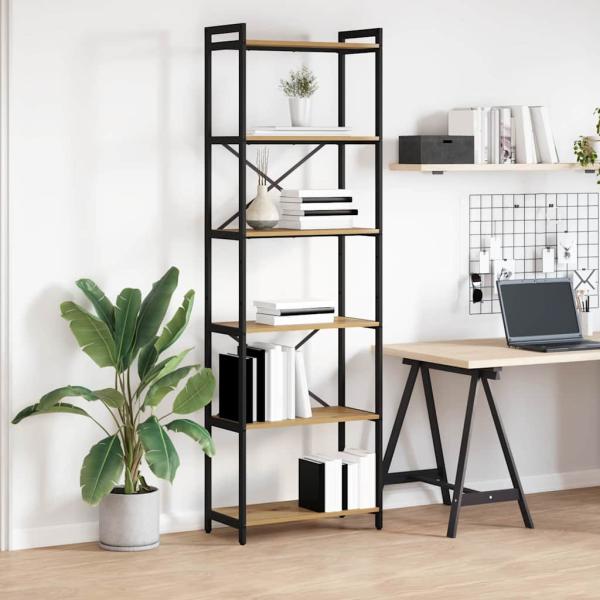 ARDEBO.de - Bücherregal Eiche handwerklich 60 x 30 x 188 cm