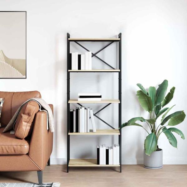 ARDEBO.de - Bücherregal Sonoma Eiche 60 x 30 x 153 cm Holzwerkstoff