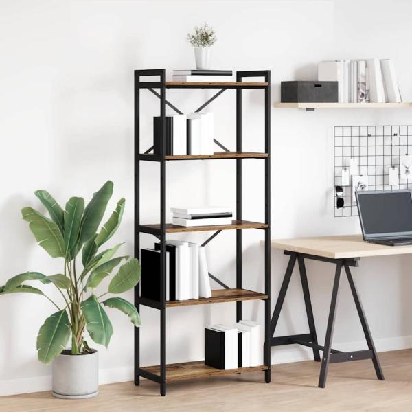 ARDEBO.de - Bücherregal Altholz 60 x 30 x 153 cm Holzwerkstoff