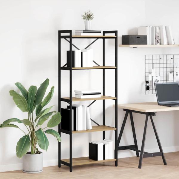 ARDEBO.de - Bücherregal Eiche handwerklich 60 x 30 x 153 cm Holzwerkstoff