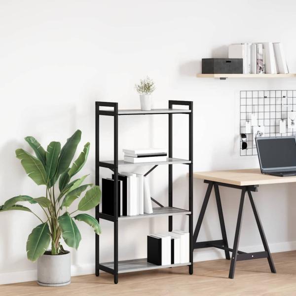 ARDEBO.de - Bücherregal Grau Sonoma 60 x 30 x 118 cm Holzwerkstoff