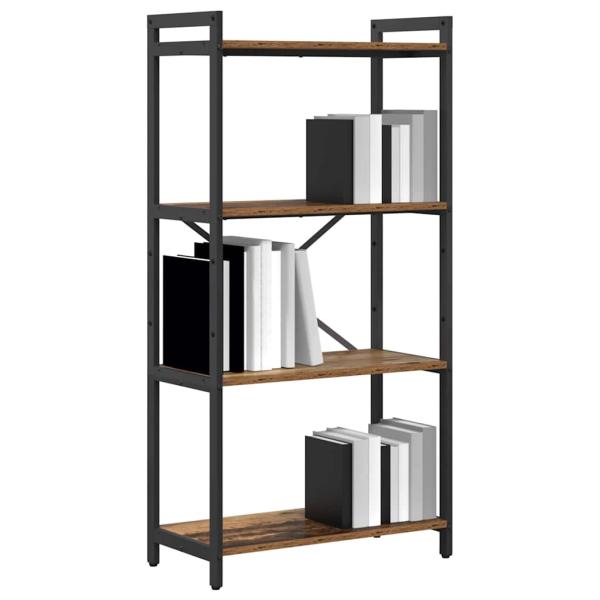 Bücherregal Altholz 60 x 30 x 118 cm Holz und Stahl