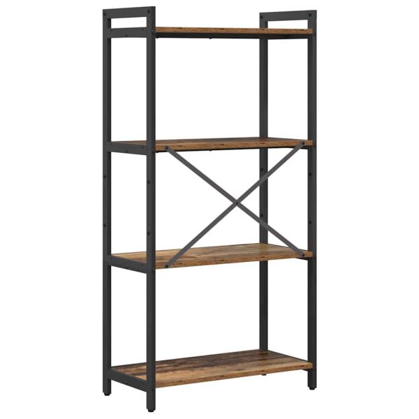 Bücherregal Altholz 60 x 30 x 118 cm Holz und Stahl