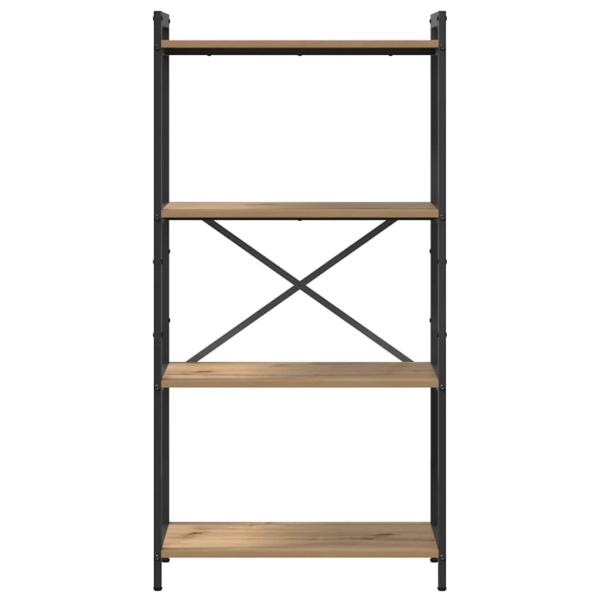 Bücherregal Eiche handwerklich 60 x 30 x 118 cm Holz und Stahl