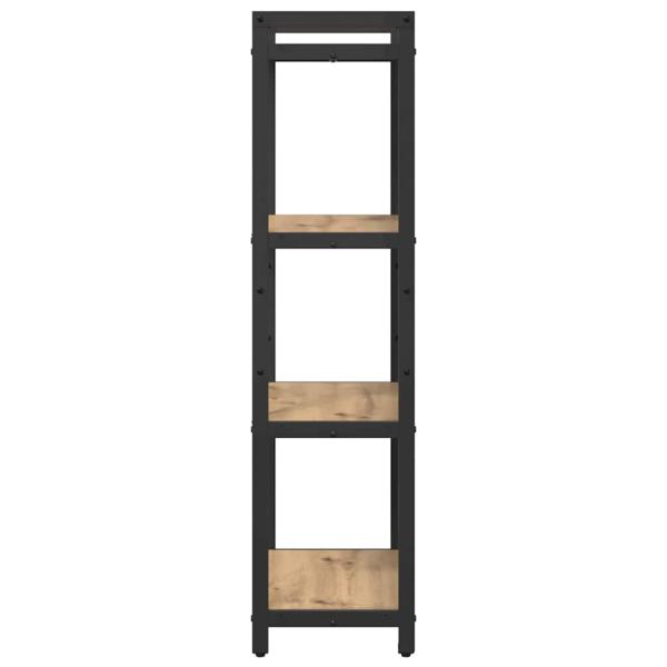 Bücherregal Eiche handwerklich 60 x 30 x 118 cm Holz und Stahl