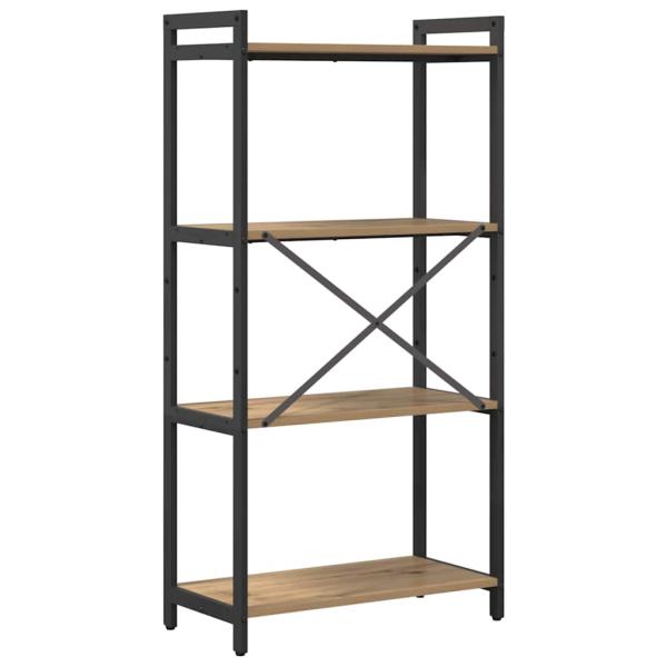 Bücherregal Eiche handwerklich 60 x 30 x 118 cm Holz und Stahl