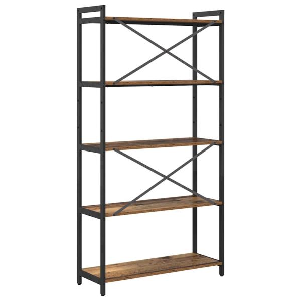 Bücherregal Altholz 80 x 30 x 153 cm Holz und Stahl