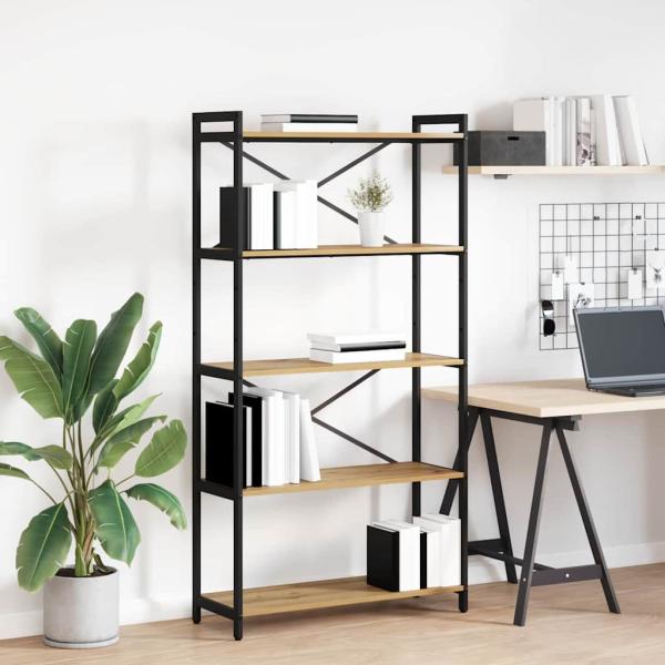 ARDEBO.de - Bücherregal Eiche handwerklich 80 x 30 x 153 cm Holzwerkstoff