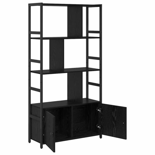 Regal Schwarz Eiche 80 x 30 x 155,5 cm Holzwerkstoff