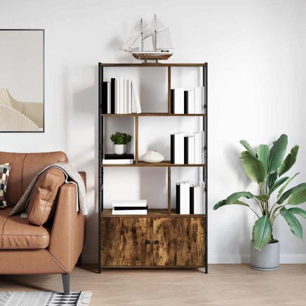 ARDEBO.de - Regal Rauch-Eiche 80 x 30 x 155,5 cm Holzwerkstoff