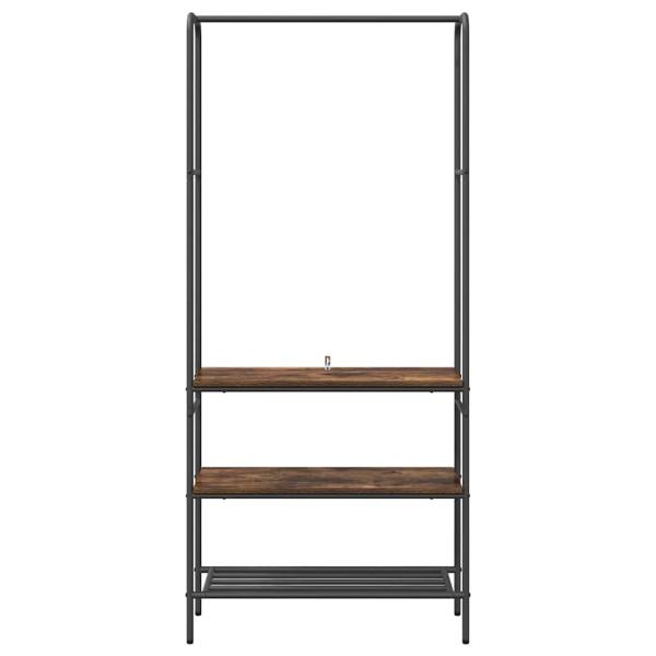 Kleiderständer mit Regalen Räuchereiche 77 x 30 x 171 cm