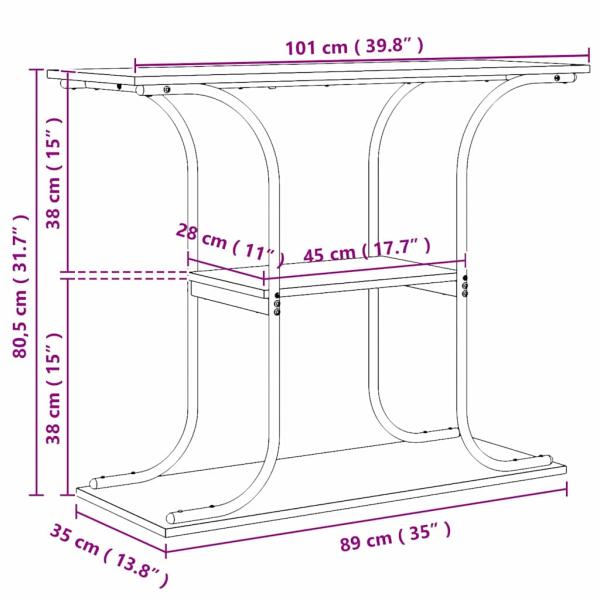 Konsolentisch Sonoma-Eiche 101 x 35 x 80,5 cm Holzwerkstoff