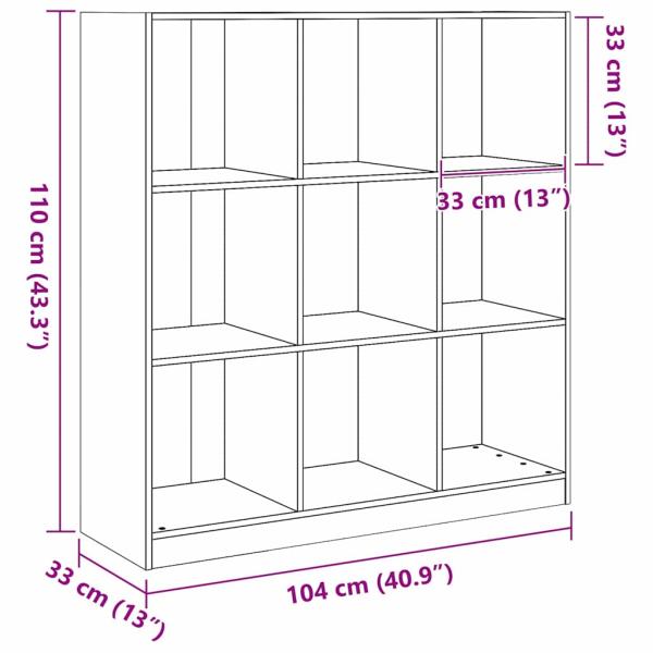 Bücherregal / Raumteiler Wachsbraun 104 x 33 x 110 cm