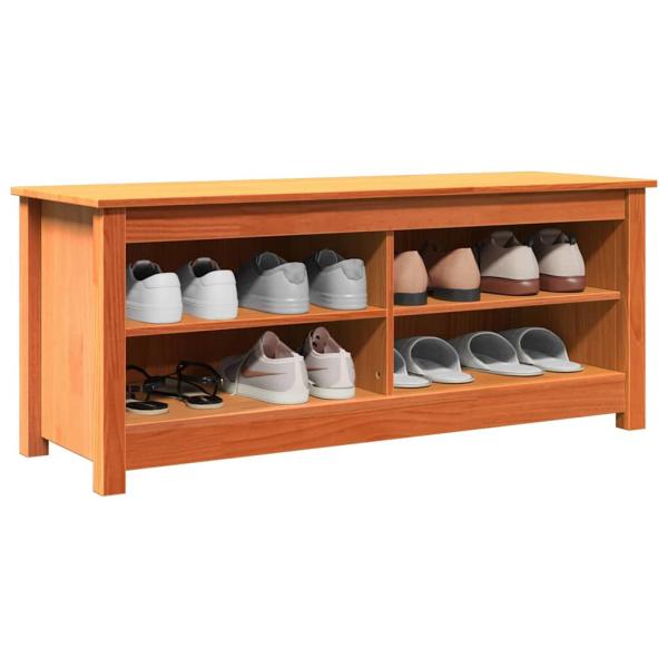 Schuhbank Wachsbraun 110 x 38 x 45.5 cm Massivholz Kiefer