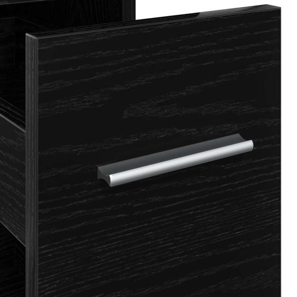 Schlanker Badezimmer-Schrank Schwarze Eiche 22 x 44 x 61,5 cm