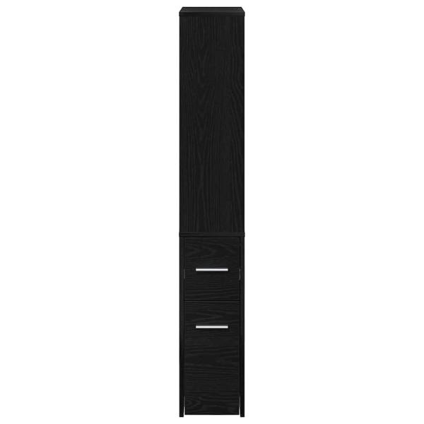 Schmaler Badezimmer-Schrank Schwarze Eiche 22 x 41 x 135 cm