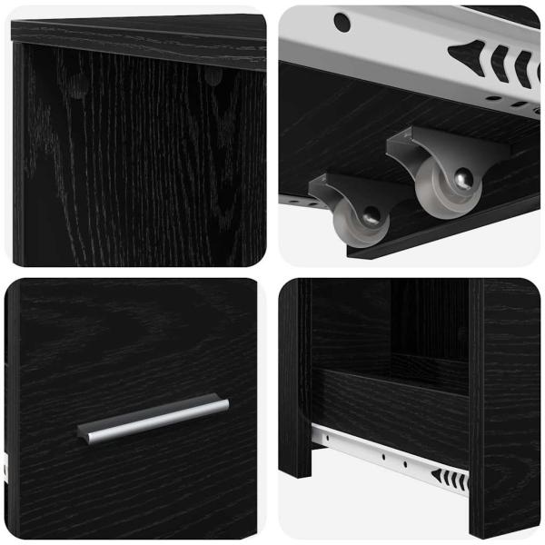 Schmaler Badezimmer-Schrank Schwarze Eiche 22 x 41 x 135 cm