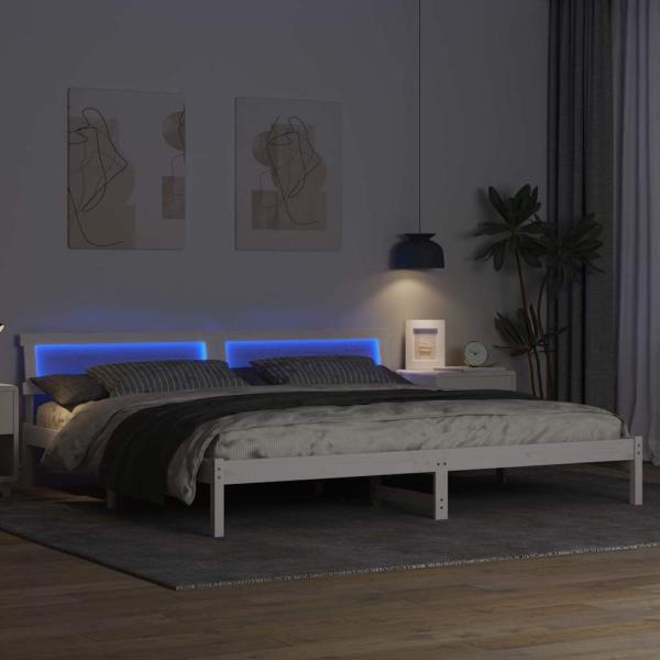 Bettgestell Weiß 180 x 200 cm Massivkiefer