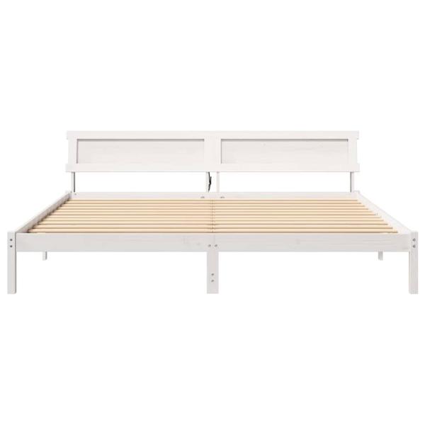 Bettgestell Weiß 180 x 200 cm Massivkiefer