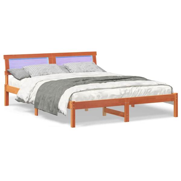 Bettgestell Wachsbraun 140 x 200 cm Kiefernholz