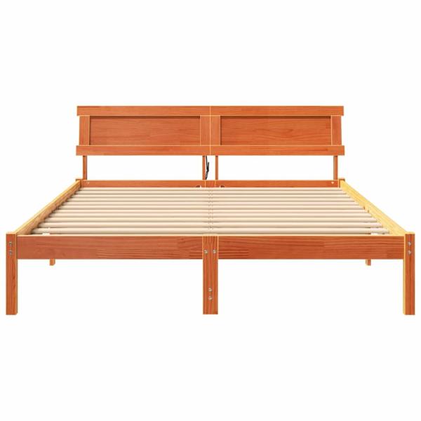 Bettgestell Wachsbraun 140 x 200 cm Kiefernholz