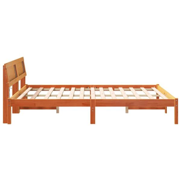 Bettgestell Wachsbraun 140 x 200 cm Kiefernholz