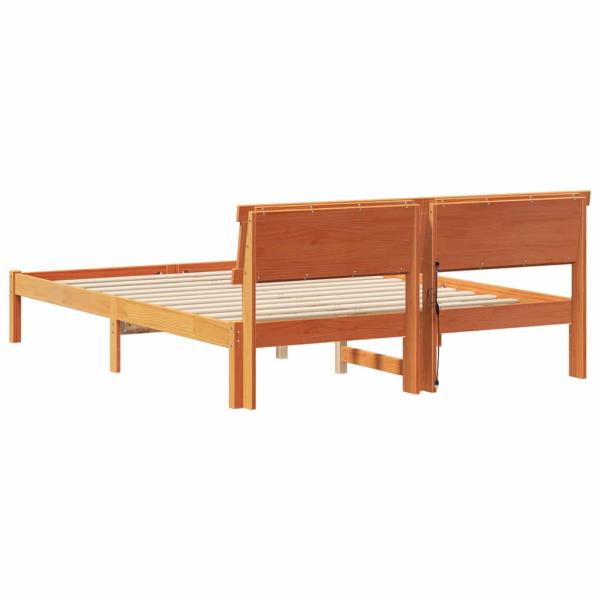 Bettgestell Wachsbraun 140 x 200 cm Kiefernholz