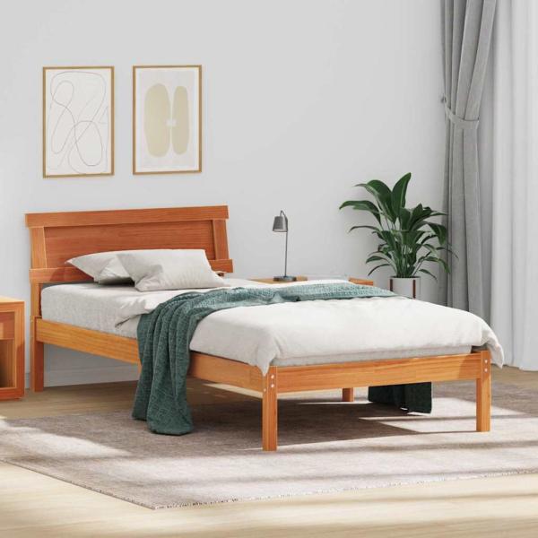 ARDEBO.de - Bettgestell Wachsbraun 80 x 200 cm Kiefernholz