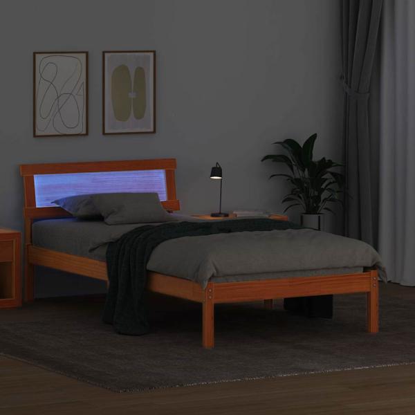 Bettgestell Wachsbraun 80 x 200 cm Kiefernholz