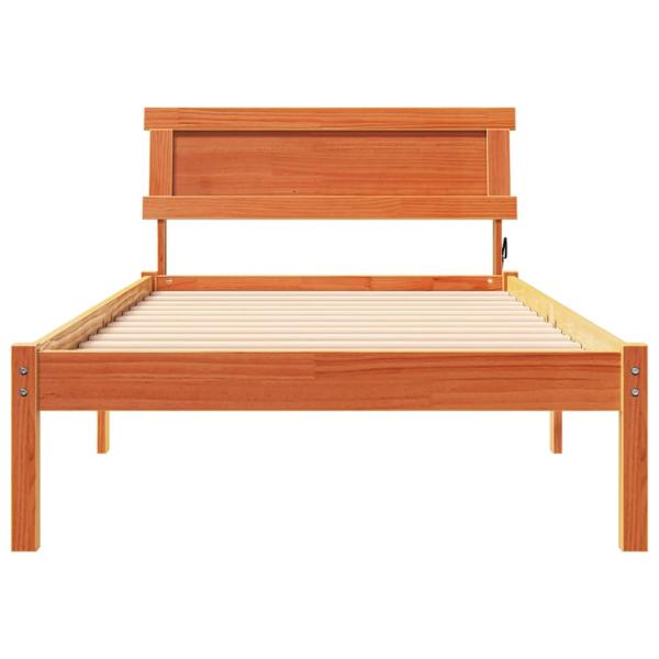 Bettgestell Wachsbraun 80 x 200 cm Kiefernholz