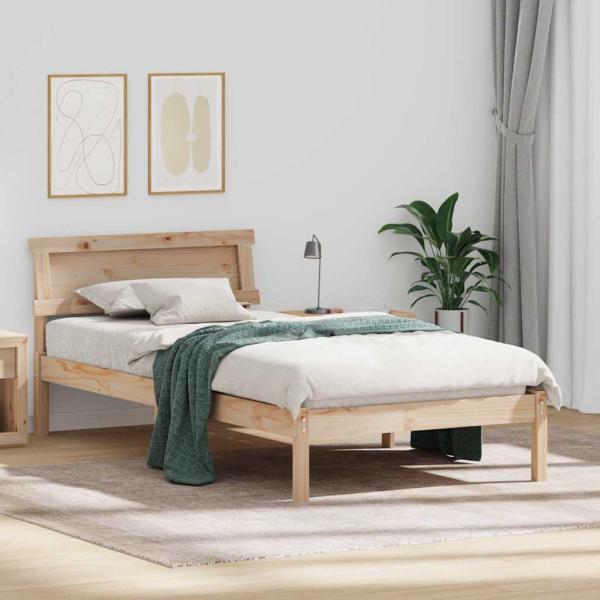 ARDEBO.de - Bettgestell Braun 90 x 190 cm Massivkiefer