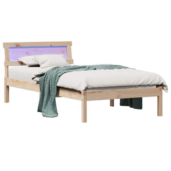 Bettgestell Braun 90 x 190 cm Massivkiefer