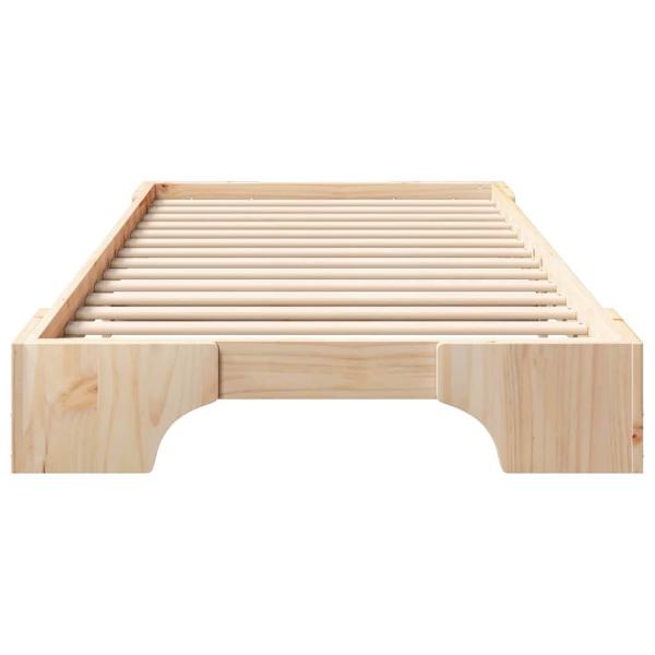 Bodenbettgestell mit Speicher Braun 80 x 210 cm Holz