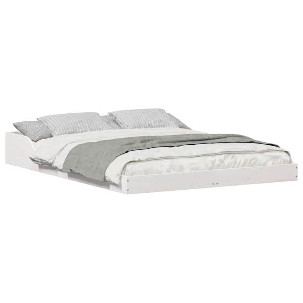 Bettgestell Weiß 140 x 190 cm Massivholz Kiefer