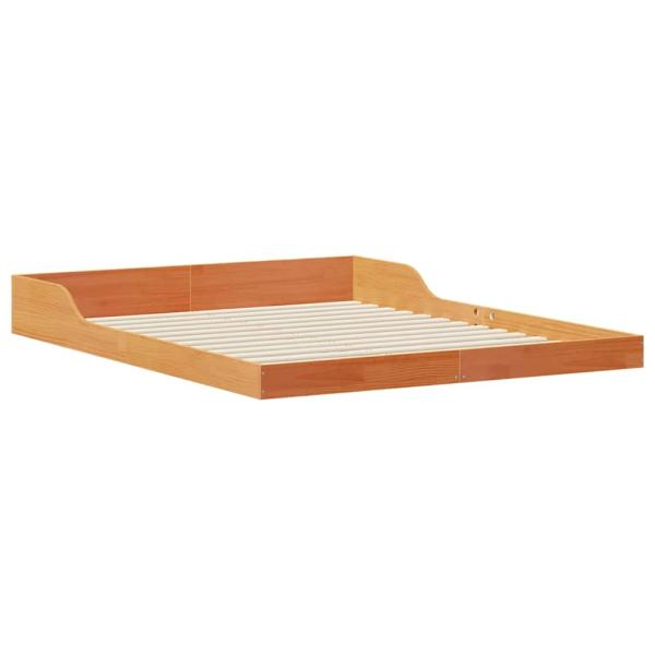 Bettgestell Wachsbraun 160 x 210 cm Massivholz Kiefer