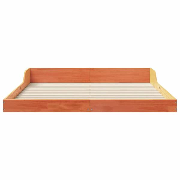 Bettgestell Wachsbraun 160 x 210 cm Massivholz Kiefer