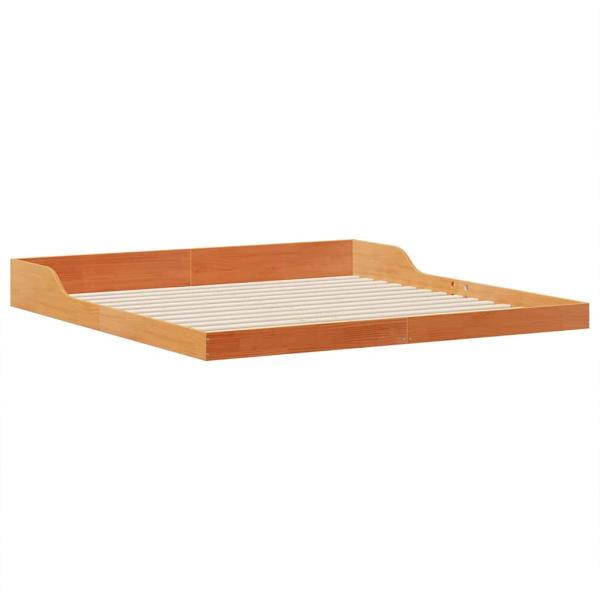 Bettgestell Wachsbraun 180 x 210 cm Massivholz Kiefer