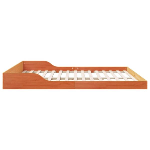 Bettgestell Wachsbraun 180 x 210 cm Massivholz Kiefer