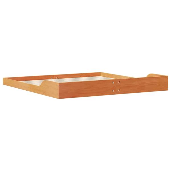 Bettgestell Wachsbraun 180 x 210 cm Massivholz Kiefer