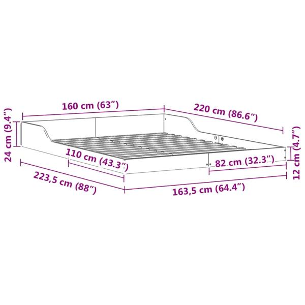 Bettgestell Weiß 160 x 220 cm Holz