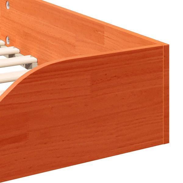Bodenbettgestell Wachsbraun 100 x 200 cm Massivkiefer