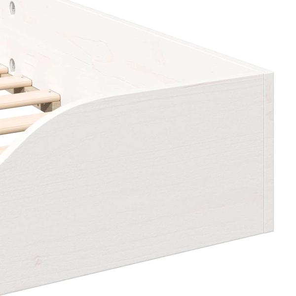 Bodenbettgestell mit Schubladen Weiß 80 x 200 cm Massivkiefer
