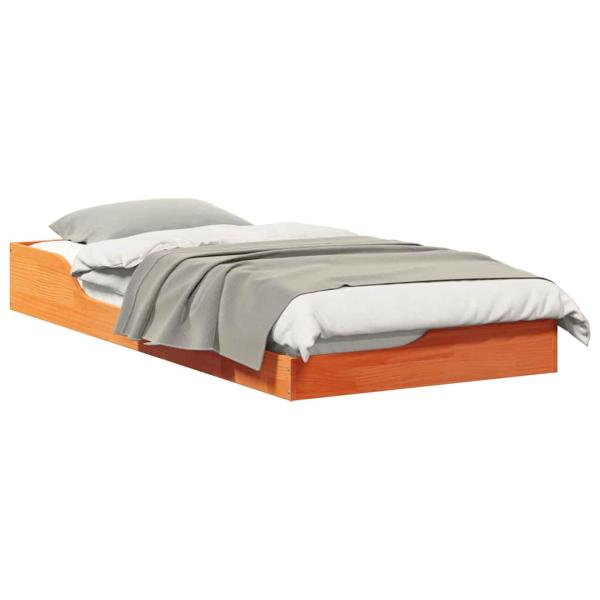 Bodenbettgestell mit Schubladen Braun 80 x 200 cm Massivkiefer