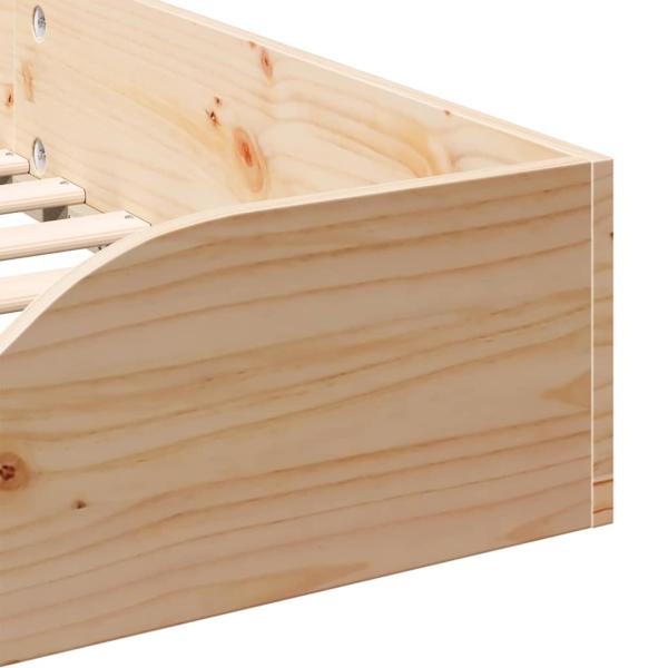 Bodenbettgestell Braun 90 x 190 cm Massivkiefer