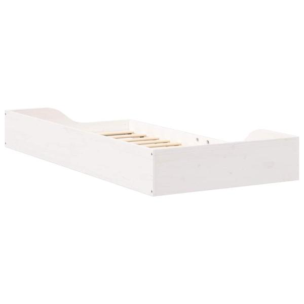 Bodenbettgestell Weiß 90 x 190 cm Massivkiefer
