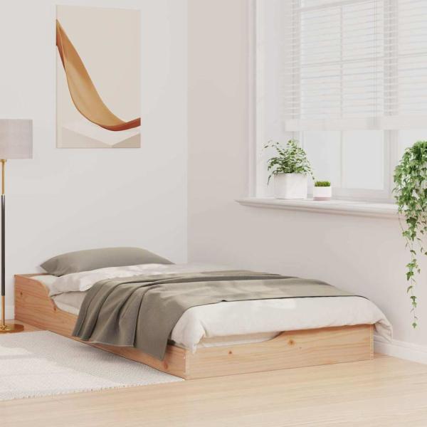 Bodenbettgestell Braun 75 x 190 cm Massivkiefer