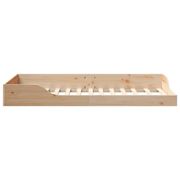 Bodenbettgestell Braun 75 x 190 cm Massivkiefer