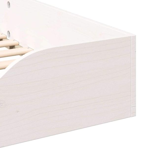 Bodenbettgestell Weiß 75 x 190 cm Massivkiefer